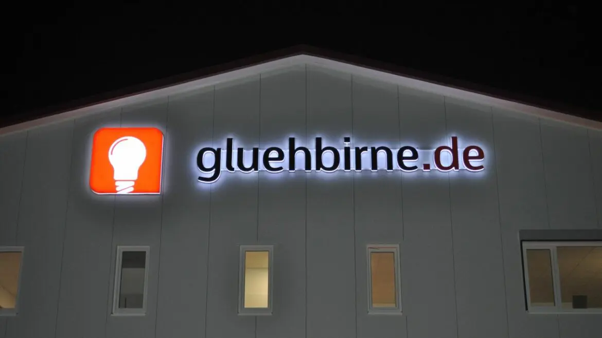 Gluehbirne.de Leuchtreklame